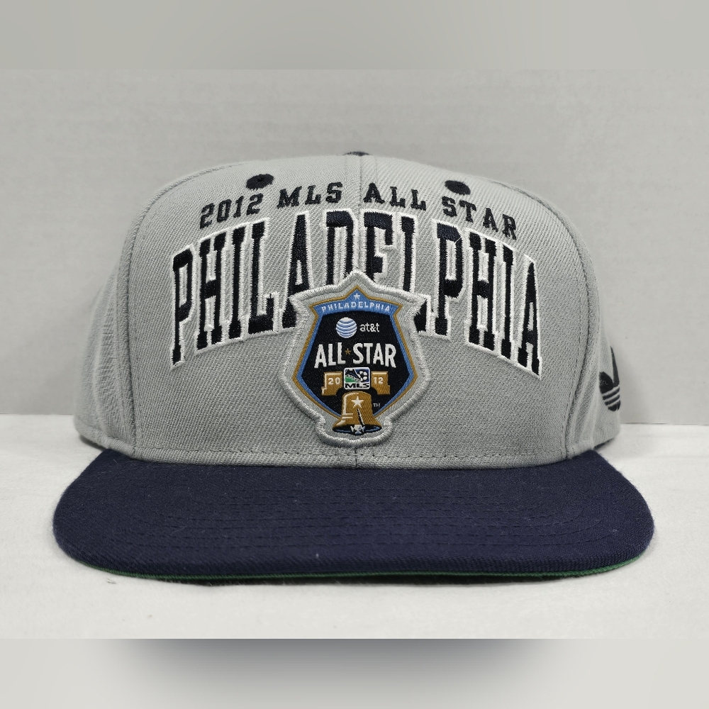 2012 MLS Soccer All Star Adidas Snapback Trucker Adult Hat Cap OS Gray Blue NWOT